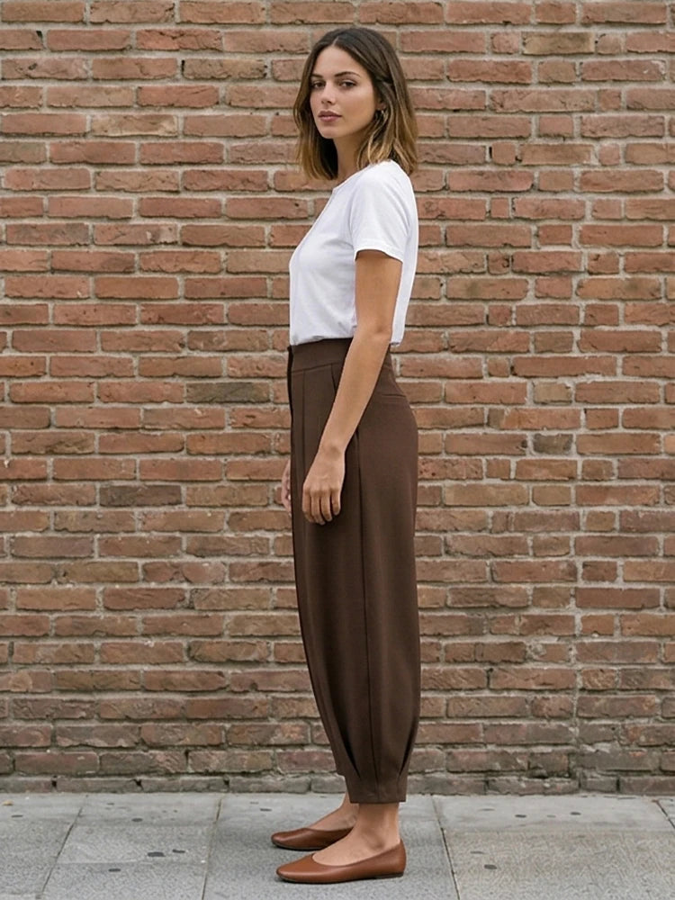 Pleated Wide Leg Trouser