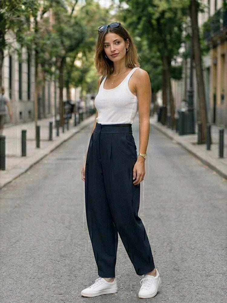 Pleated Wide Leg Trouser