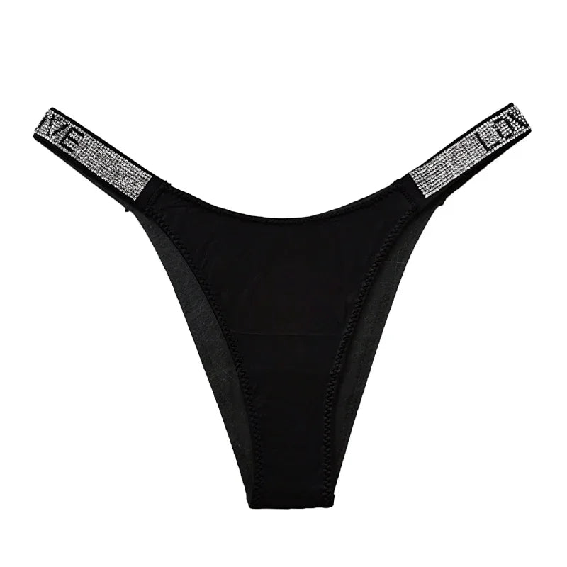 Rhinestone Low-Rise Thong Sheyln