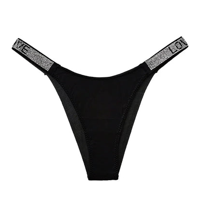 Rhinestone Low-Rise Thong Sheyln