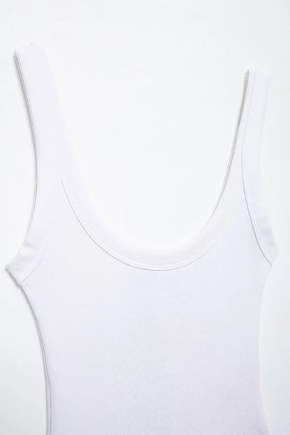 Ribbed Snap-Button Bodysuit Sheyln