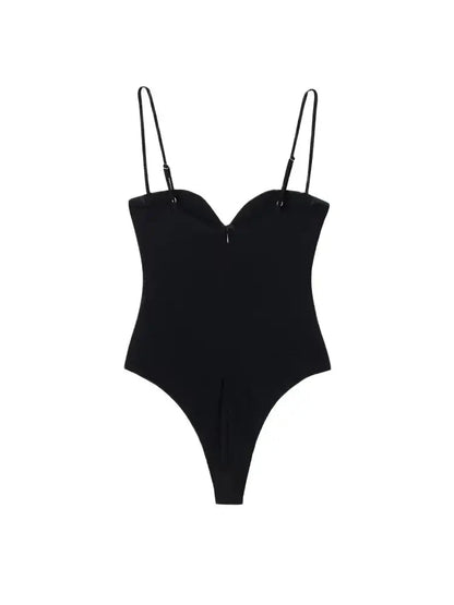 Sweetheart Draped Backless Bodysuit Sheyln