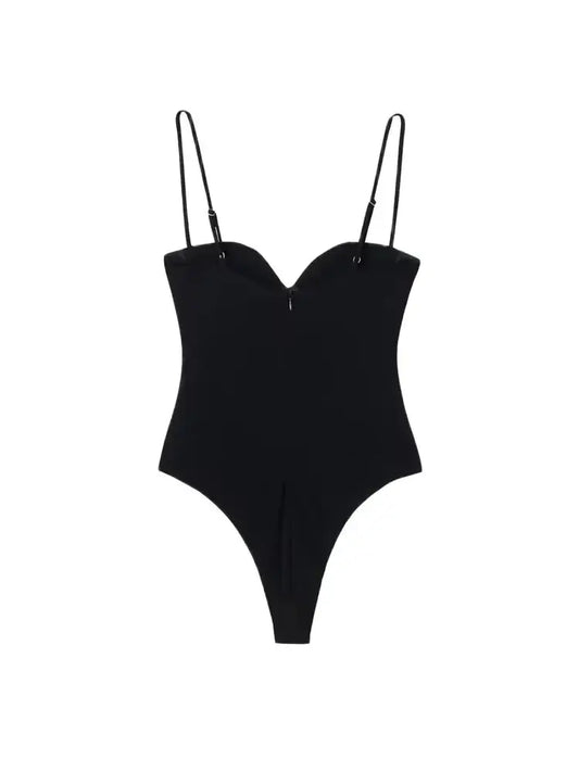 Sweetheart Draped Backless Bodysuit