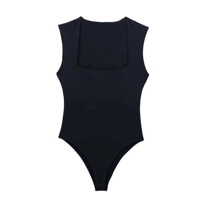 Square Neck Sleeveless Bodysuit Sheyln