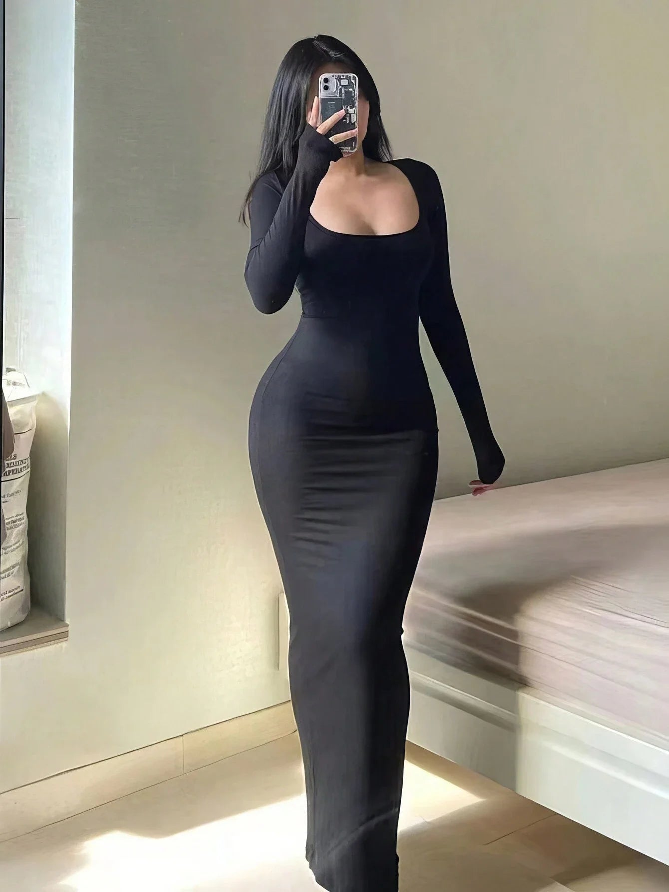 Sleek Sculpt Long Sleeve Dress Sheyln