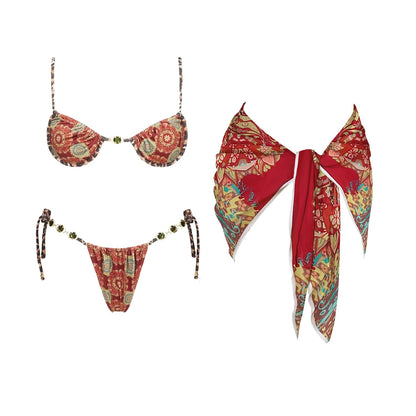Shiny Diamond Halter Bikini Set Sheyln