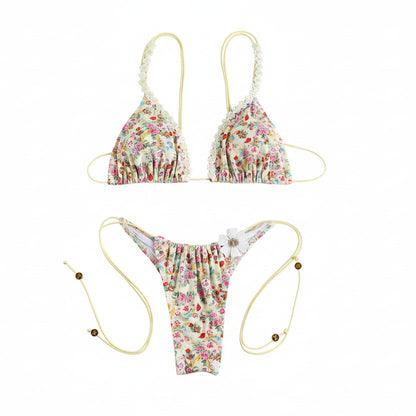 Floral Micro Thong Bikini Set Sheyln