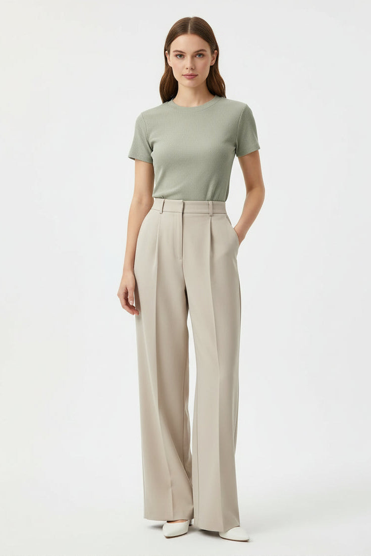 O-Neck Slim Crop Tee Sheyln
