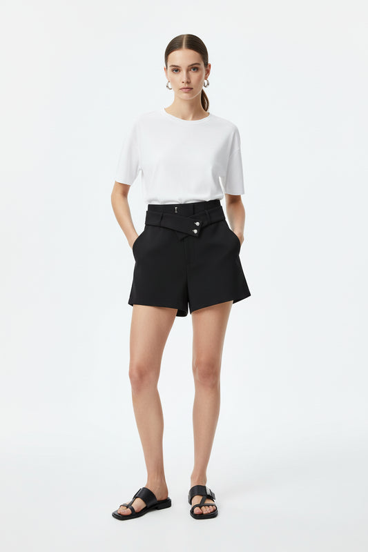 Black High-Waisted Shorts