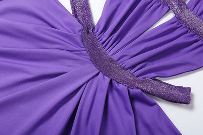 Luxe Backless Patchwork Dress