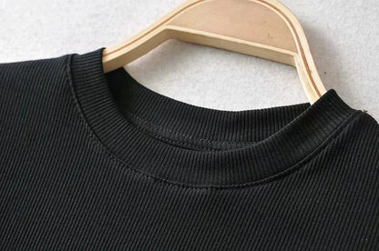 O-Neck Slim Crop Tee Sheyln