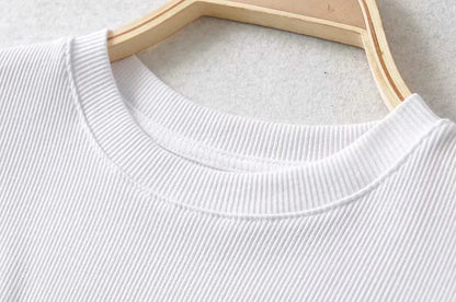O-Neck Slim Crop Tee Sheyln