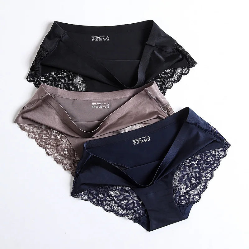 Satin Lace Briefs 3-Pack Sheyln