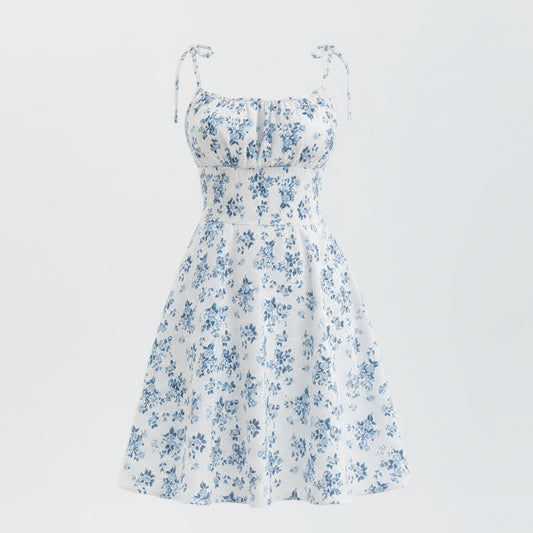 Floral Strap Mini Dress Sheyln