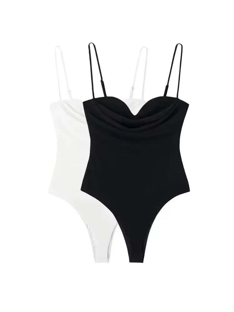 Sweetheart Draped Backless Bodysuit Sheyln