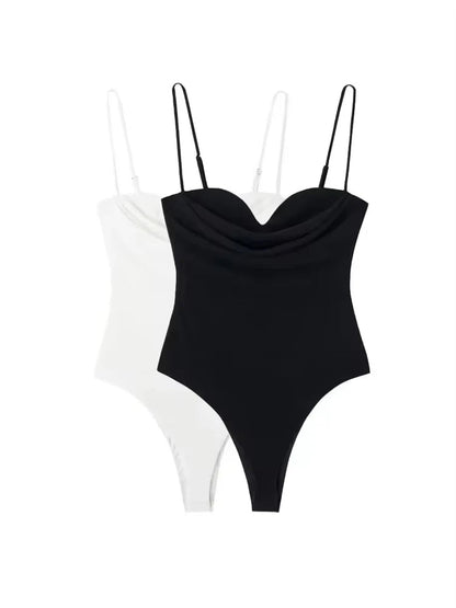 Sweetheart Draped Backless Bodysuit Sheyln
