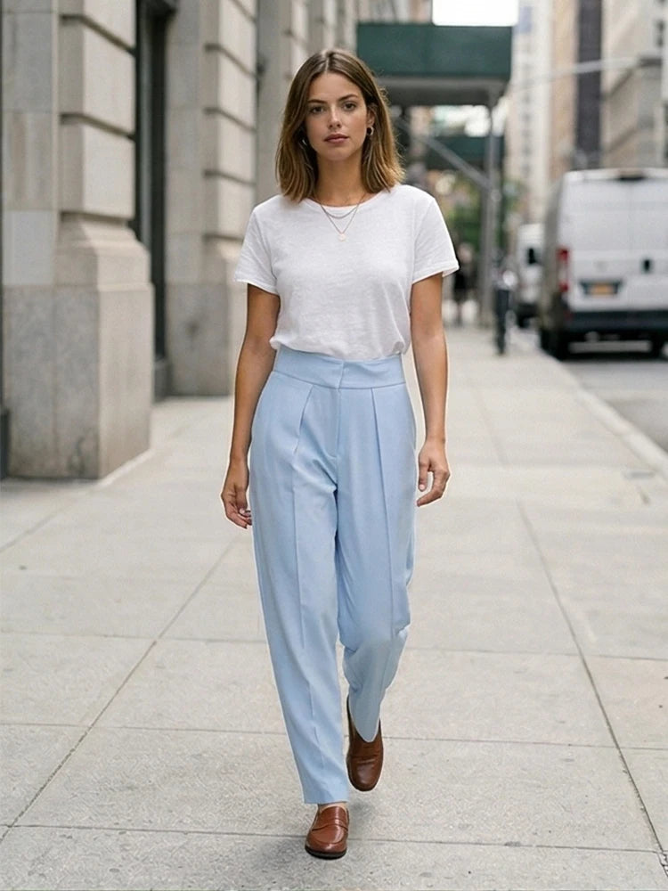 Pleated Wide Leg Trouser