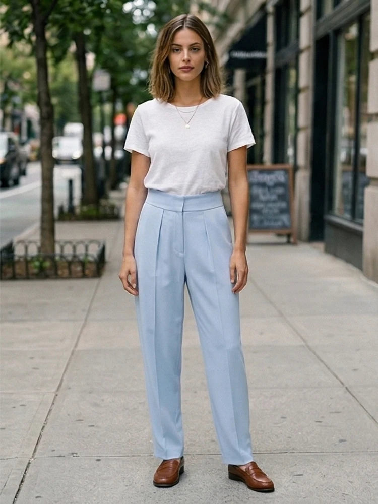 Pleated Wide Leg Trouser