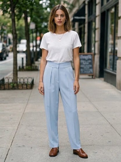 Pleated Wide Leg Trouser