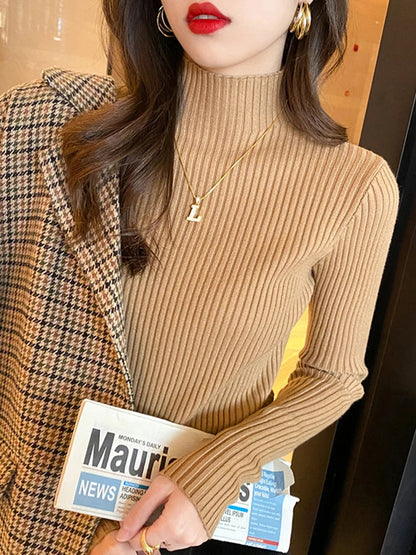 Elegant Knit Turtleneck Pullover – Slim Fit Sheyln