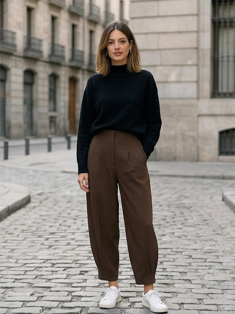 Pleated Wide Leg Trouser